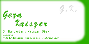 geza kaiszer business card